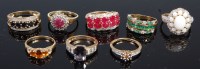 Lot 319 - Eight various principally 9ct gold precious...