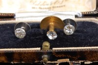 Lot 325 - A cased pair of silver and paste set collar...