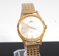 Lot 328 - A gents Zenith gold plated cased wristwatch,...
