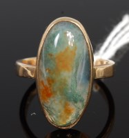 Lot 331 - A modern 9ct gold and cabochon hardstone set...