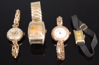 Lot 336 - An Art Deco 9ct gold cased tank watch, having...