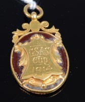 Lot 337 - A yellow metal on agate sporting medal for the...