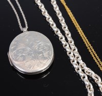 Lot 352 - A modern Italian silver belcher link necklace;...