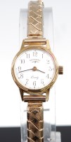Lot 355 - A Rotary ladies gold plated quartz wristwatch