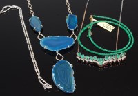Lot 356 - Costume jewellery to include; hardstone set...