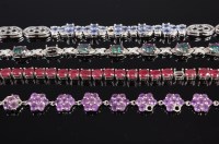 Lot 357 - Four various modern silver bracelets, to...