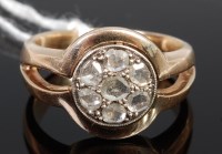 Lot 361 - A heavy gilt metal and rough cut diamond set...