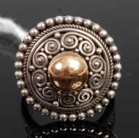 Lot 389 - A Suarti silver and 18ct gold topped ring,...
