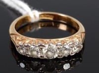 Lot 393 - A circa 1900 18ct gold diamond five stone ring,...