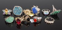 Lot 402 - Eleven various modern silver and paste set...