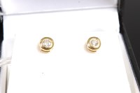 Lot 405 - A pair of 18ct gold and illusion diamond set...