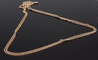 Lot 408 - A 9ct gold long belcher link guard chain,...