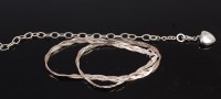 Lot 418 - A Hot Diamonds silver bracelet with heart...