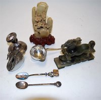 Lot 450 - A 19th century silver toddy ladle with coin...