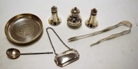 Lot 451 - A small modern silver dish inset with a 1977...