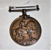 Lot 484 - A WWI British War medal naming 70658 Gunner CW...