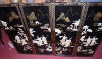 Lot 113 - A set of four reproduction black lacquered...
