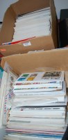 Lot 536 - Two boxes of assorted commemorative postcards...