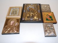 Lot 542 - A collection of reproduction Russian icons