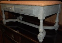 Lot 1315 - A grey painted joined oak two drawer twin...