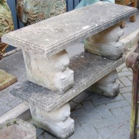 Lot 1330 - A pair of reconstituted stone two seater...