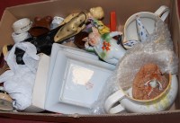 Lot 645 - A box of mixed ceramic effects to include;...