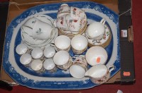 Lot 646 - A Willow pattern blue & white stoneware meat...