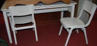 Lot 1263 - A mid 20th century white painted twin hinge...