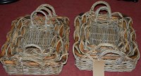 Lot 1271 - Two sets of three graduated wicker shallow...