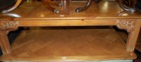 Lot 1284 - An oak, walnut and pine rectangular low coffee...