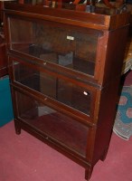 Lot 1287 - A 1930s mahogany three-tier Globe Wernicke...