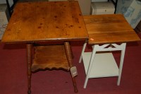 Lot 1290 - An Edwardian oak square section two-tier...