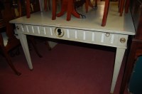 Lot 1292 - A French painted pine square section dining...