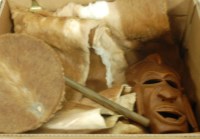 Lot 520 - A quantity of teak hardwood and tribal items,...