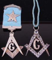 Lot 402 - A silver Masonic set square jewel, for the...