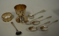 Lot 417 - A small modern silver egg cup by Walker & Hall...