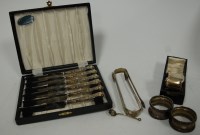 Lot 425 - A cased set of six modern silver handled tea...