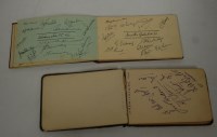 Lot 438 - Two leather bound autograph albums, contents...