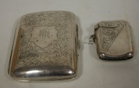 Lot 445 - A George VI silver pocket cigarette case,...