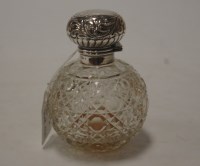 Lot 209 - An Edwardian hobnail cut glass and silver...