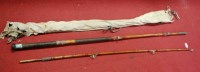 Lot 481 - A mid 20th century bamboo two-piece fishing...
