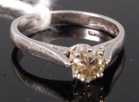 Lot 350 - A platinum and diamond solitaire ring, the...