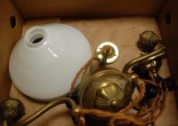Lot 559 - A mid 20th century brass rise and fall light...