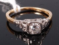 Lot 370 - An 18ct gold diamond solitaire ring, the...