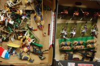 Lot 607 - Two trays of mixed plastic and white metal...