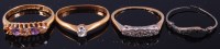 Lot 389 - A ladies 18ct gold, diamond and amethyst set...