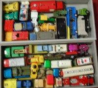 Lot 628 - Two trays of mixed playworn diecast, to...