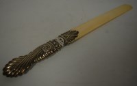 Lot 459 - A late Victorian ivory and silver mounted page-...