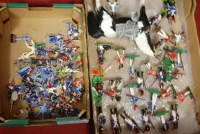 Lot 638 - Two trays of mixed plastic and white metal...