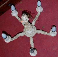 Lot 1057 - Two ceiling lights and a quantity of wall...